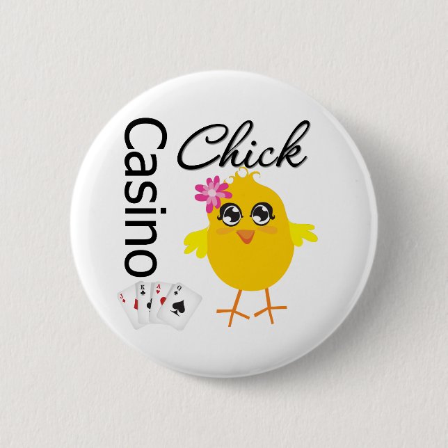 Casino Chick 2 Inch Round Button (Front)
