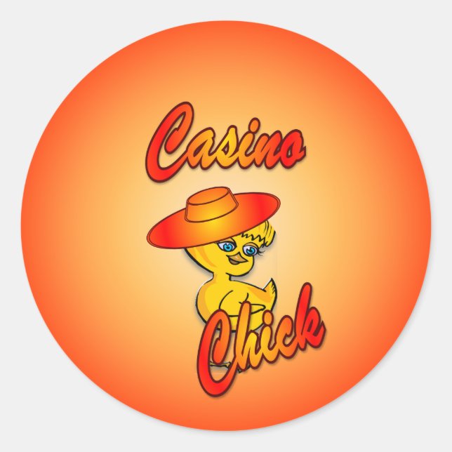 Casino Chick #5 Classic Round Sticker (Front)
