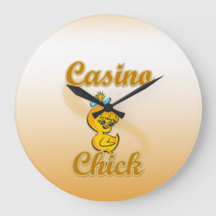 Casino Chick Large Clock