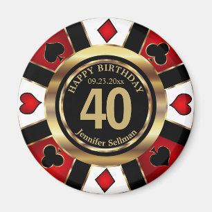 Casino Chip Las Vegas Anniversaire - Red Magnet