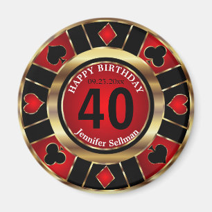 Casino Chip Las Vegas Birthday  Magnet