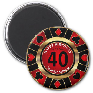 Casino Chip Las Vegas Birthday  Magnet
