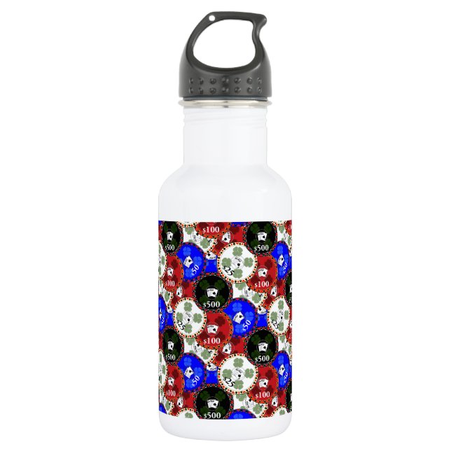 Casino Chips 532 Ml Water Bottle (Front)