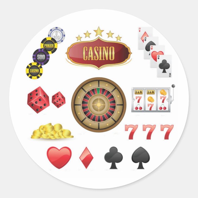 Casino Classic Round Sticker (Front)