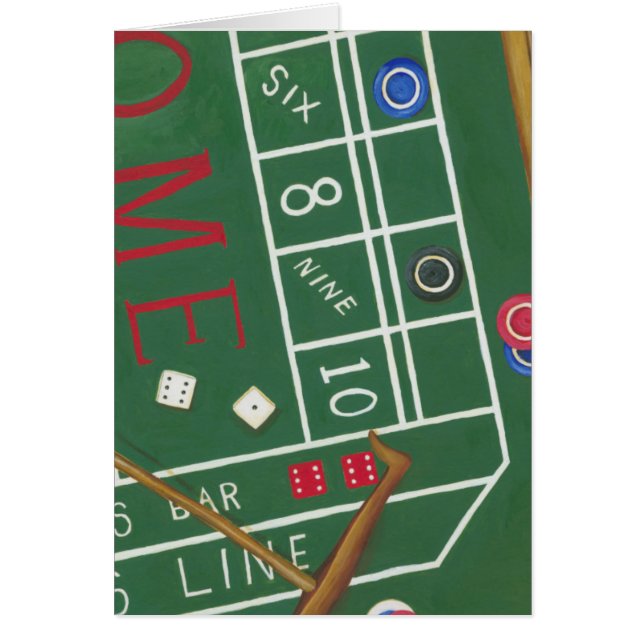 Casino Craps Table with Chips and Dice (Front)