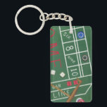 Casino Craps Table with Chips and Dice Keychain<br><div class="desc">Make sure Lady Luck is on your side with this painting of a craps table by Chariklia Zarris. The dice have been thrown and are being collected,  along with any losing bets. Put this action filled print on your wall today!</div>