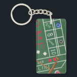 Casino Craps Table with Chips and Dice Keychain<br><div class="desc">Make sure Lady Luck is on your side with this painting of a craps table by Chariklia Zarris. The dice have been thrown and are being collected,  along with any losing bets. Put this action filled print on your wall today!</div>