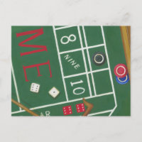 Casino Craps Table with Chips and Dice