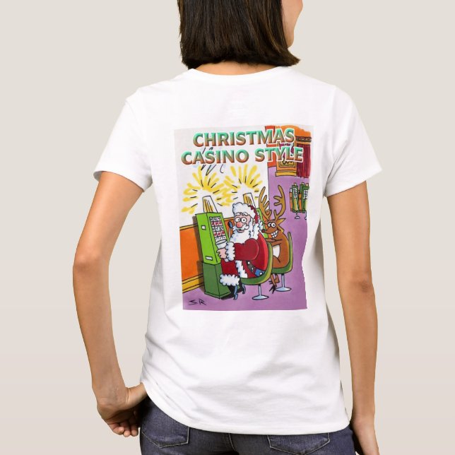 Casino de Noël style femme blanc T-shirt dos (Dos)