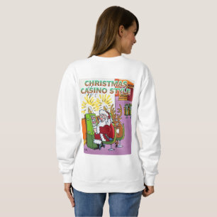 Casino de Noël style femme sweatshirt blanc retour