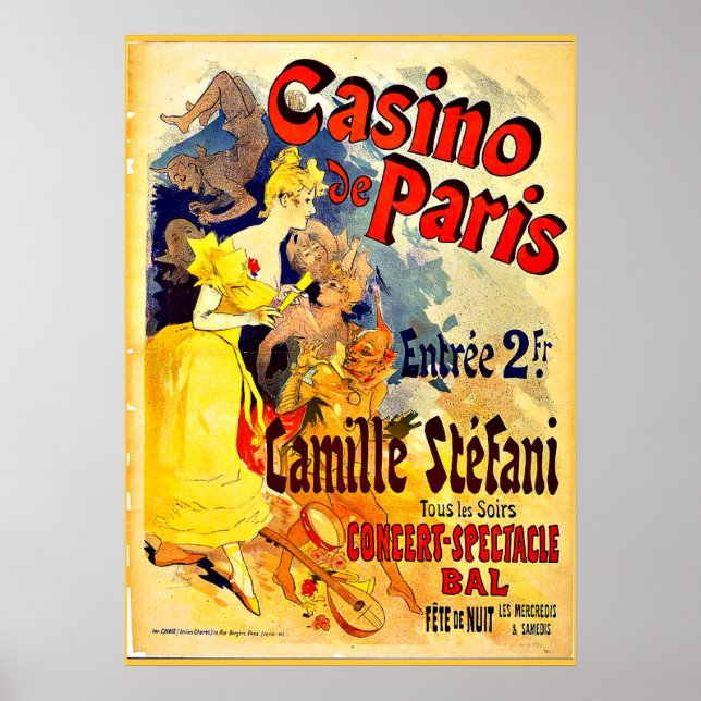 Casino de Paris by Jules Cheret, vintage poster (Front)