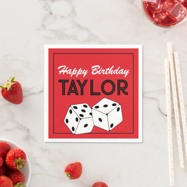 Casino Dice Birthday Party Napkins (Insitu)