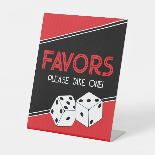 Casino Dice Party Favour Sign (Front)