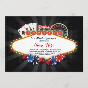 Casino Fête des mariées Nuit Las Vegas Invitation 