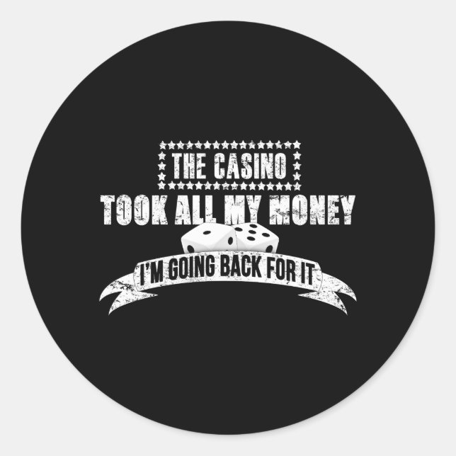Casino Gambler Classic Round Sticker (Front)