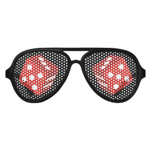 Casino Gambler Craps Red Dice Aviator Sunglasses