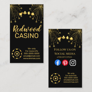 casino gambling hotel event party planner business card