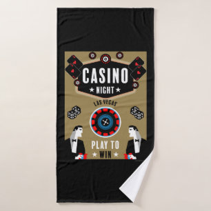 Casino Gambling Poker Roulette Bath Towel