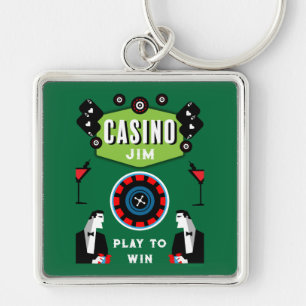 Casino Gambling Poker Roulette  Keychain