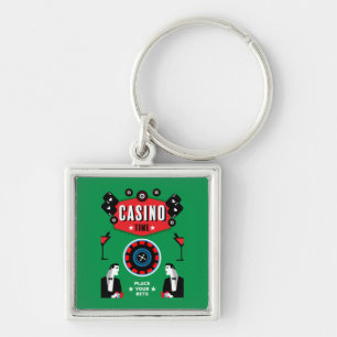 Casino Gambling Poker Roulette  Keychain