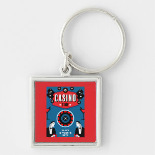 Casino Gambling Poker Roulette  Keychain
