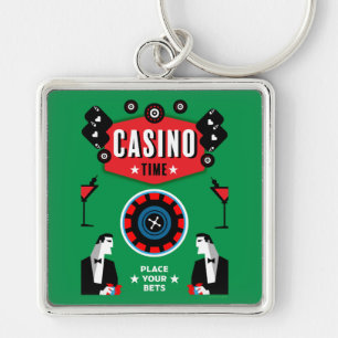 Casino Gambling Poker Roulette  Keychain