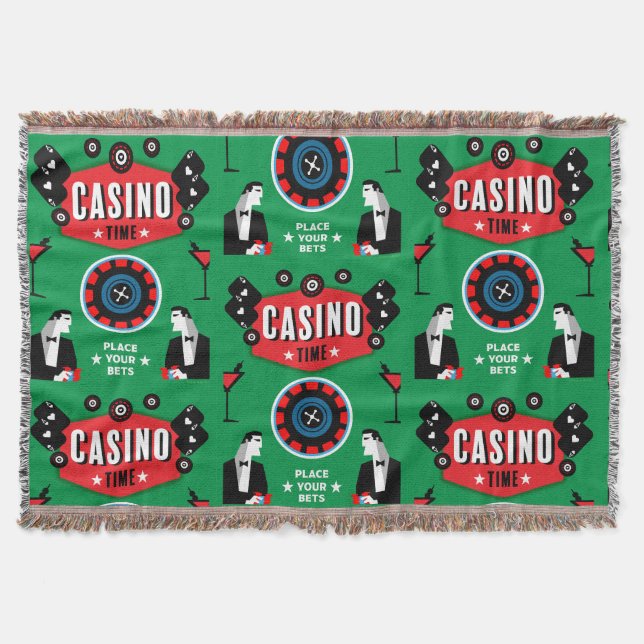 Casino Gambling Poker Roulette  Throw Blanket (Front)