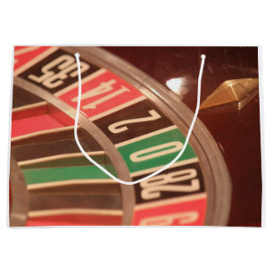 Casino Gambling Roulette Wheel Vintage Retro Style Large Gift Bag