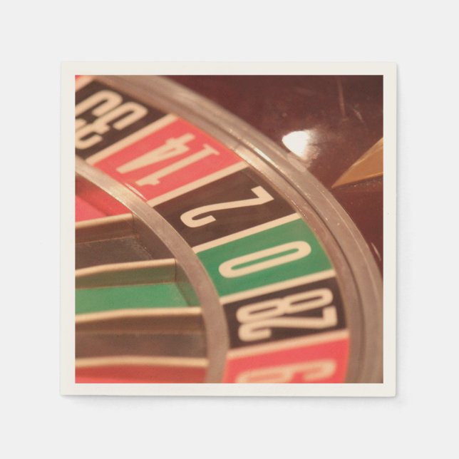 Casino Gambling Roulette Wheel Vintage Retro Style Napkin (Front)