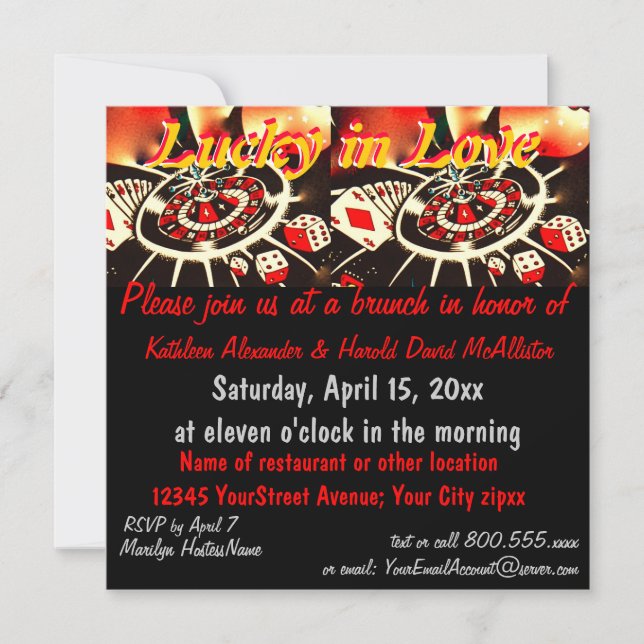 Casino Gambling Theme Invitation (Front)