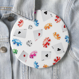 Casino, Games accessories pattern 6 Inch Round Button