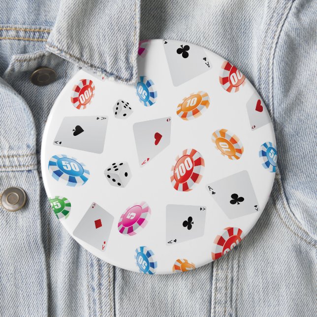 Casino, Games accessories pattern 6 Inch Round Button (In Situ)