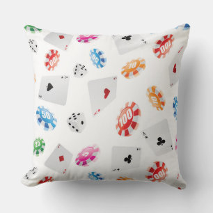 Casino, Games accessories pattern Throw Pillow