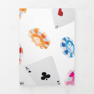 Casino, Games accessories pattern Tri-Fold Holiday Card