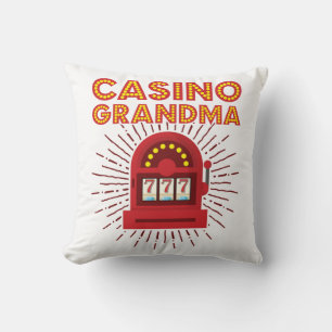 Casino Grandma Slot Machine Gambling Grandmother Throw Pillow
