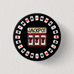 Casino Hit the Jackpot 777 1 Inch Round Button