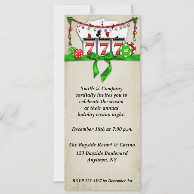 Casino Holiday Invitation (Front)