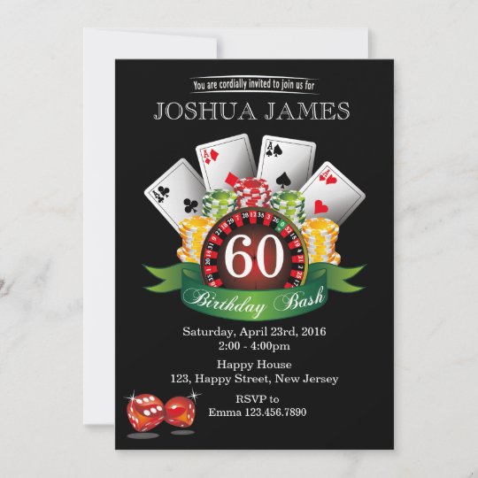 Casino Invitation A L Anniversaire Du 60e Annivers Zazzle Ca