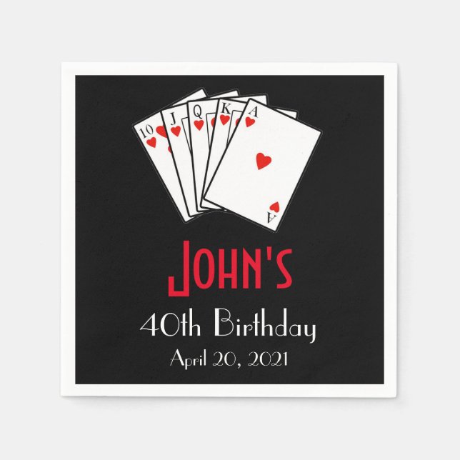 Casino Las Vegas Birthday Personalized Napkin (Front)