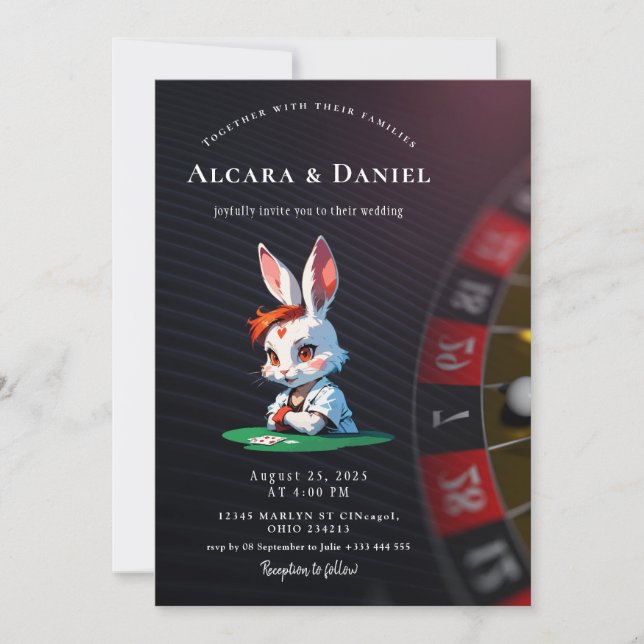 Casino Las Vegas Poker wedding Invitation (Front)