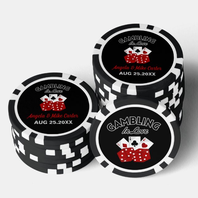Casino Nevada Las Vegas Wedding Party Favour Poker Chips (Stack)
