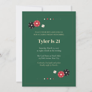 Casino Night 21st Birthday Invitation
