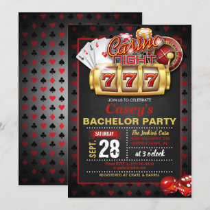 Casino Night Bachelor Party Invitation