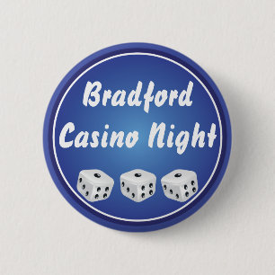 Casino Night Dice 2 Inch Round Button