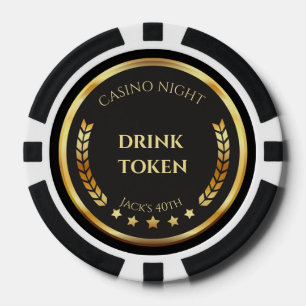 Casino Night Drink Token Poker Chip   Personalized