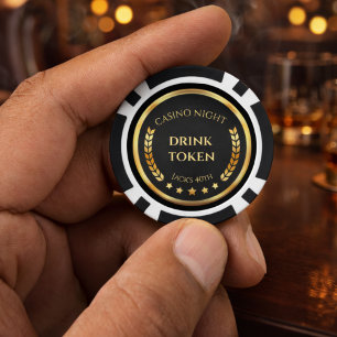 Casino Night Drink Token Poker Chip   Personalized