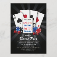 Casino Night Las Vegas Anniversaire Invitation