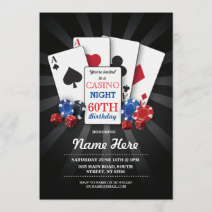 Casino Night Las Vegas Anniversaire Invitation