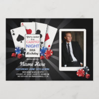 Casino Night Las Vegas Photo Birthday Cards Invite