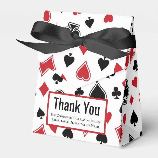 Casino Night Las Vegas Theme Party Thank You Favor Box (Front Side)